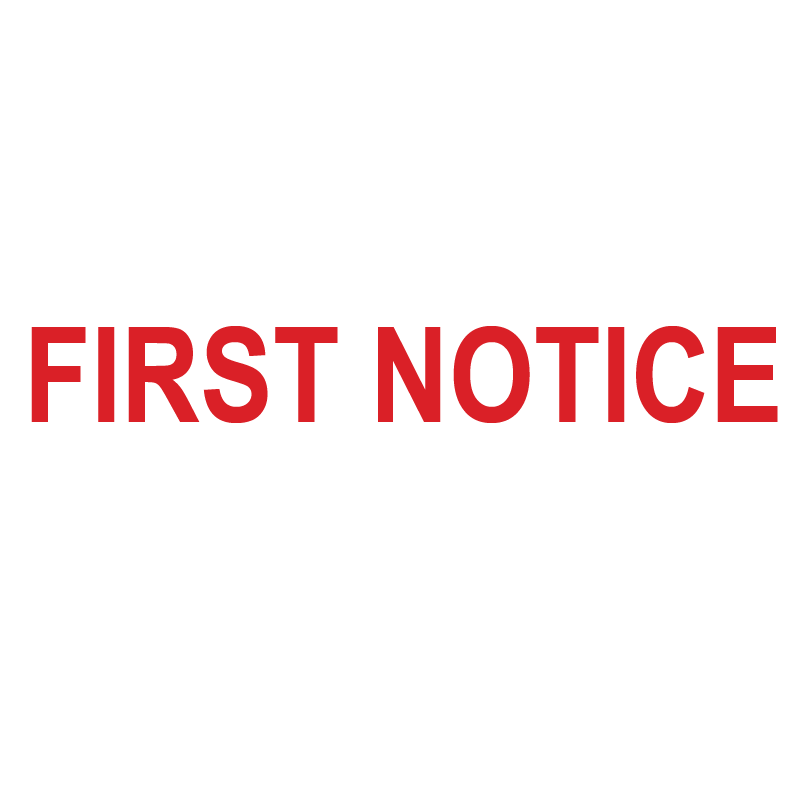 FIRST NOTICE Stamp