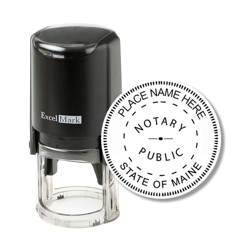 Round Self-Inking Maine Notary Stamp