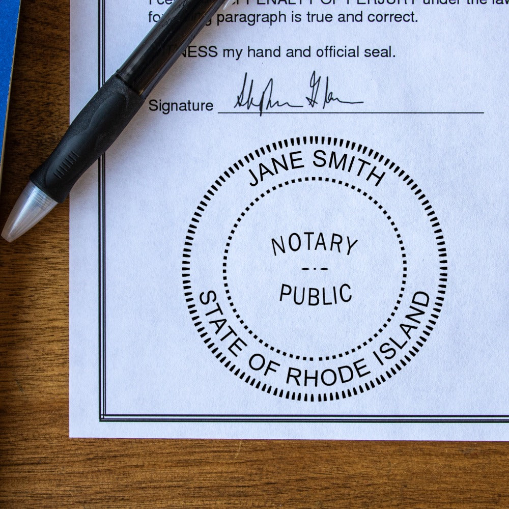 Round Rhode Island Notary Stamp DiscountRubberStamps